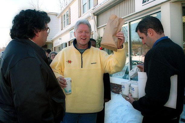 Bill Clinton after leaving office in 2001, with aide Doug Band, right